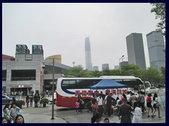 The area around Citizens Center is crowded on Sundays.